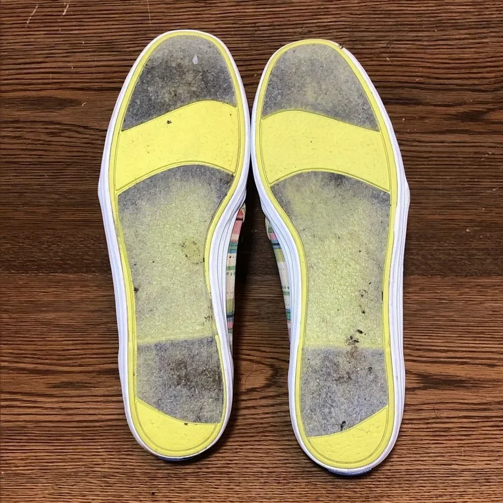 Keds canvas green womens slip on shoes white sneakers size 7.5 - Picture 4 of 8